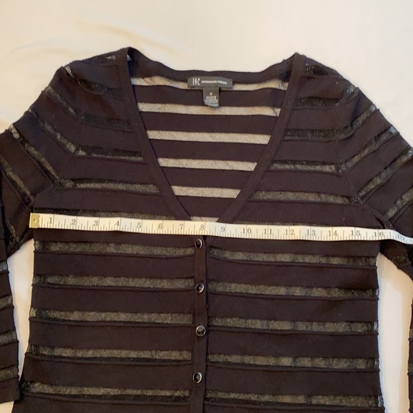 INC semi sheer black button up the front sweater. M-NWOT - Picture 3 of 7